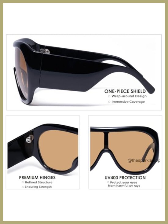 Oversized Shield Sunglasses for Women UV400 Protection Retro Y2K main image 6